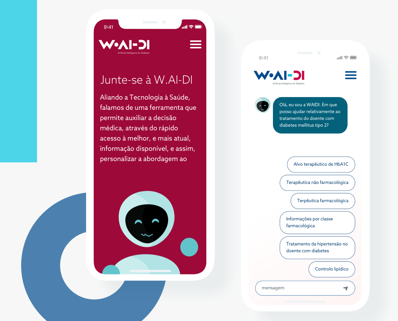 Chatbot mobile application screens